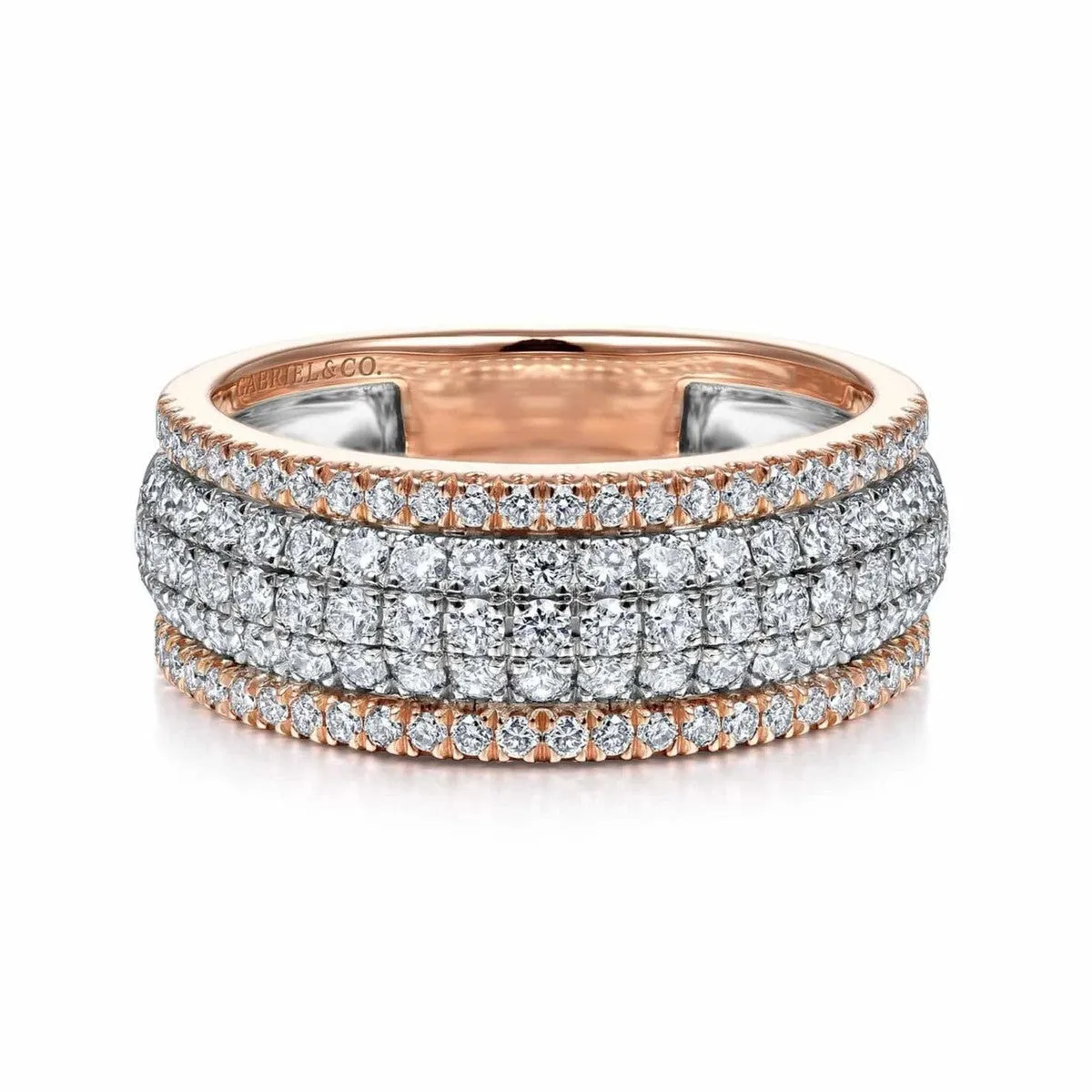 14K WhiteRose Gold Pavé Diamond Ring - LR51549T45JJ