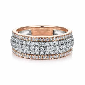 14K WhiteRose Gold Pavé Diamond Ring - LR51549T45JJ
