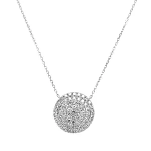 14kw Gold Pavé Diamond Disc Necklace