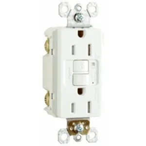 15A Tamper Resistant Self Test GFCI Outlet with Audible Alarm, White