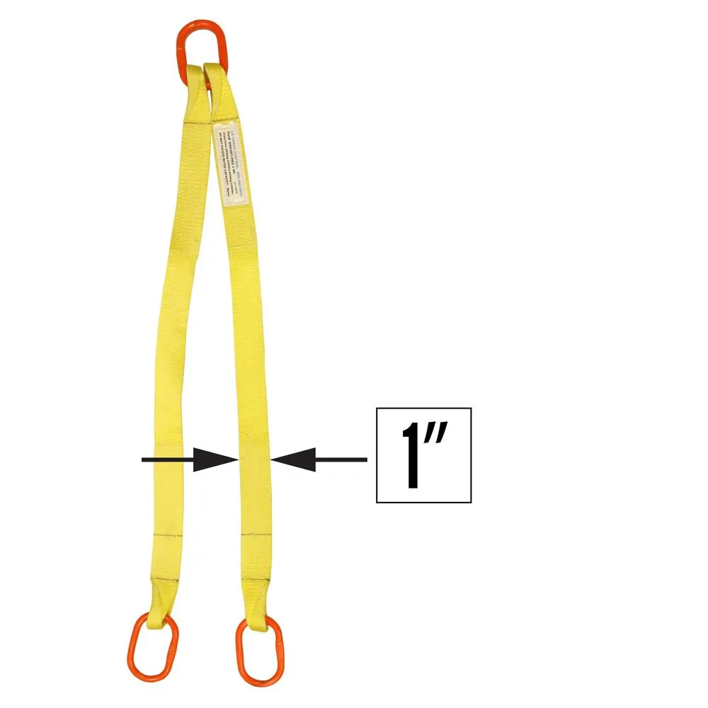 1"x3' (1 ply) Double Leg Nylon Sling w/ Master Link Both Ends