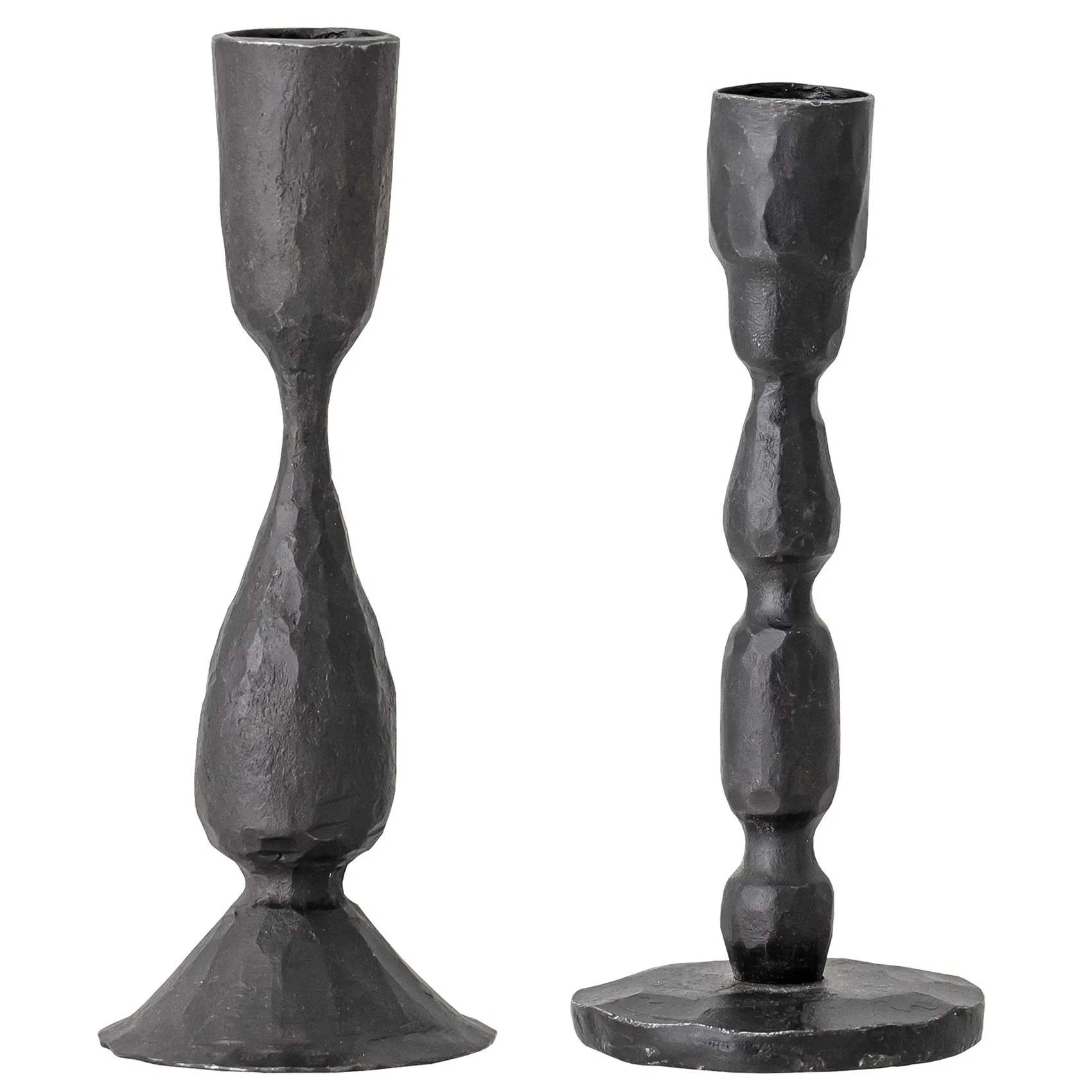 2 Piece Black Elvis Metal Candlestick Set