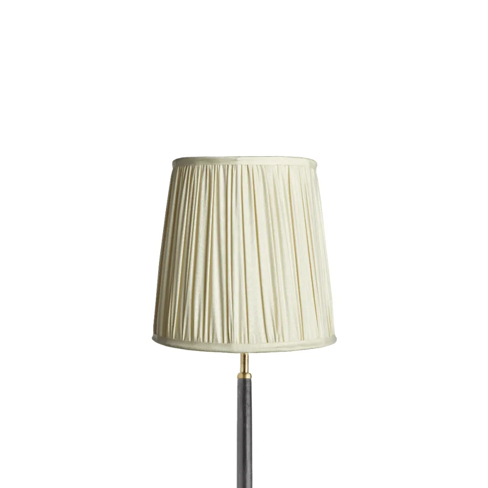 25cm tall tapered gathered lampshade in stone taj silk