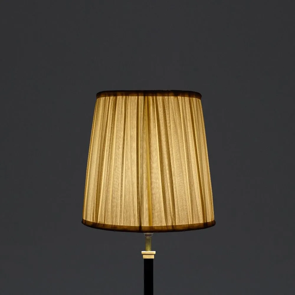 25cm tall tapered gathered lampshade in stone taj silk