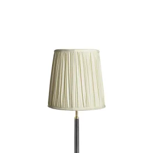 25cm tall tapered gathered lampshade in stone taj silk