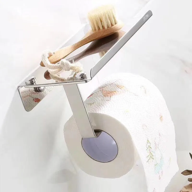 304 Stainless Steel  Phone Holder Toilet Tissue Box Bathroom Engineering Roll Holder