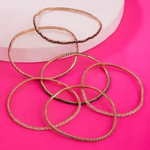 Accessorize London Women's Romantic Ramble Pink set of 7 Tiny Cupchain Stretch Bracelet