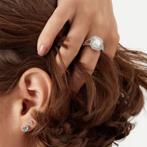 Accessorize London Women's Silver Statement Crystal Ring-Large