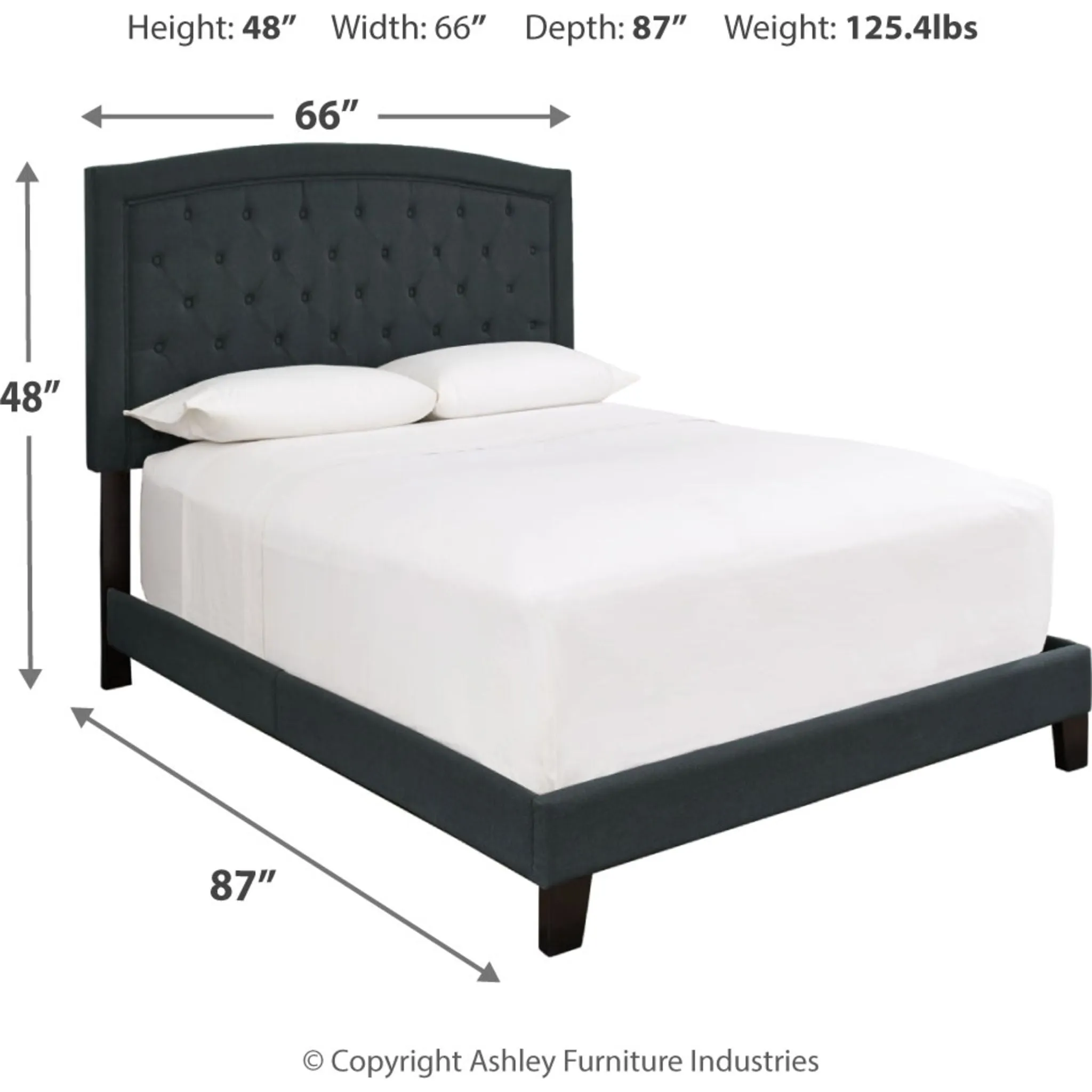 Adelloni 3 Piece Upholstered Bed