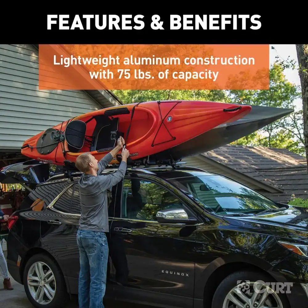 Adjustable Aluminum Roof Rack Kayak Holders