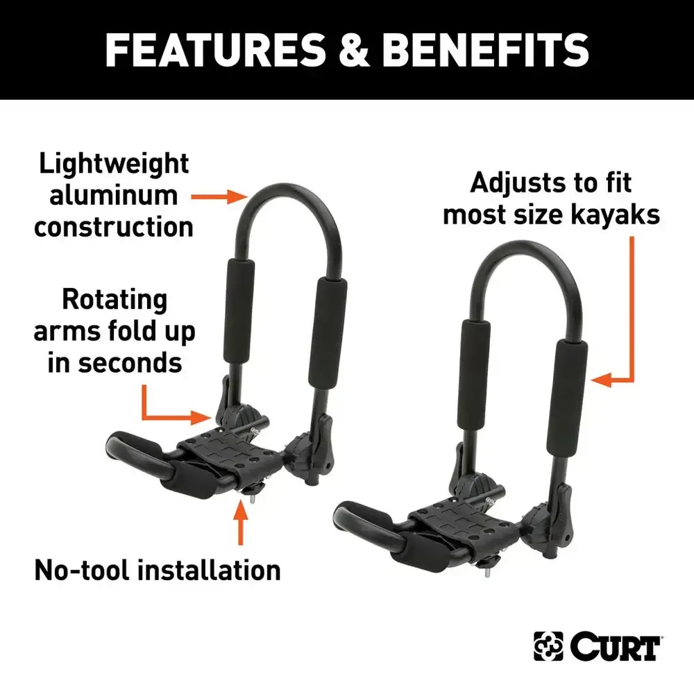 Adjustable Aluminum Roof Rack Kayak Holders