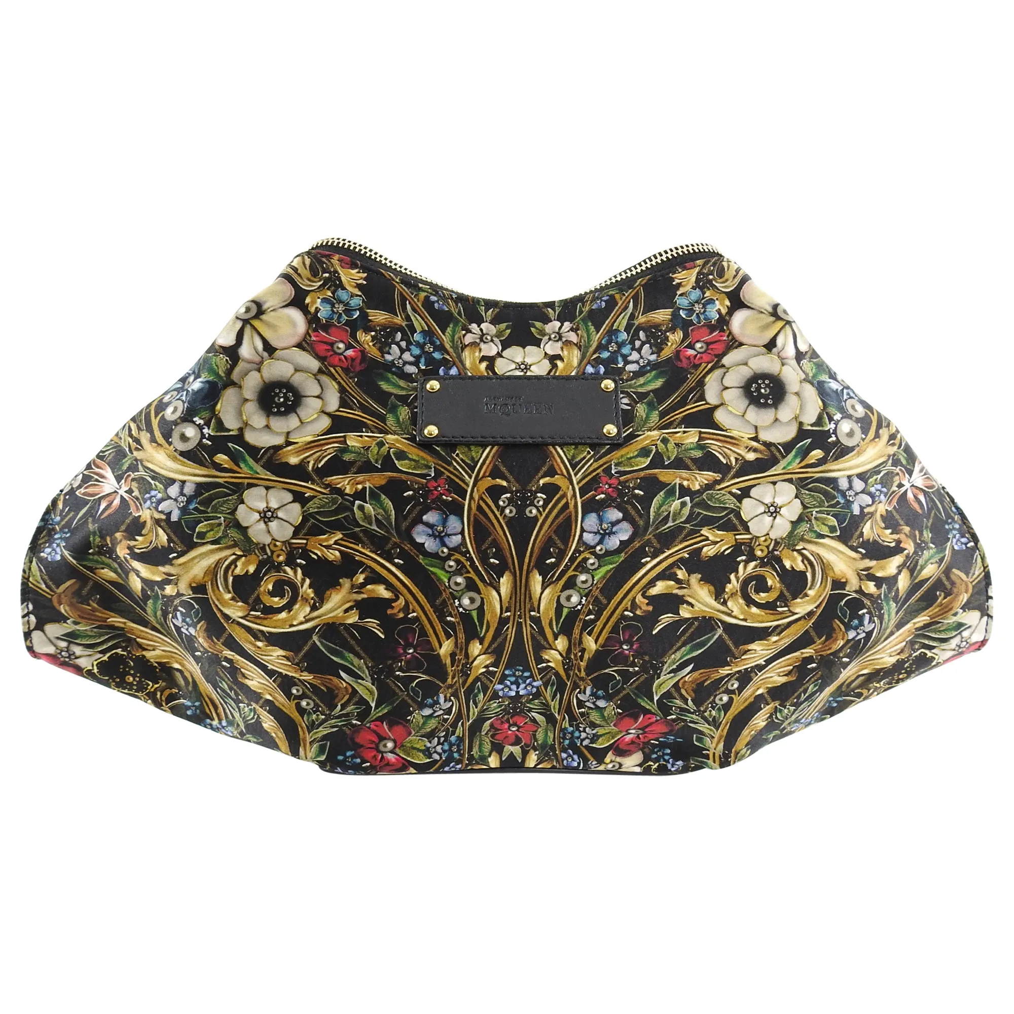 Alexander McQueen De Manta Jewel Pearl and Floral Clutch Bag