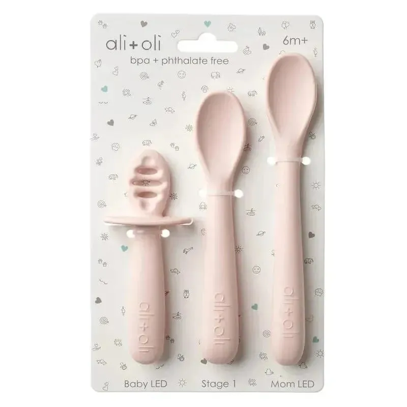 Ali   Oli - 3Pk Multi Stage Spoon Set For Baby, Blush