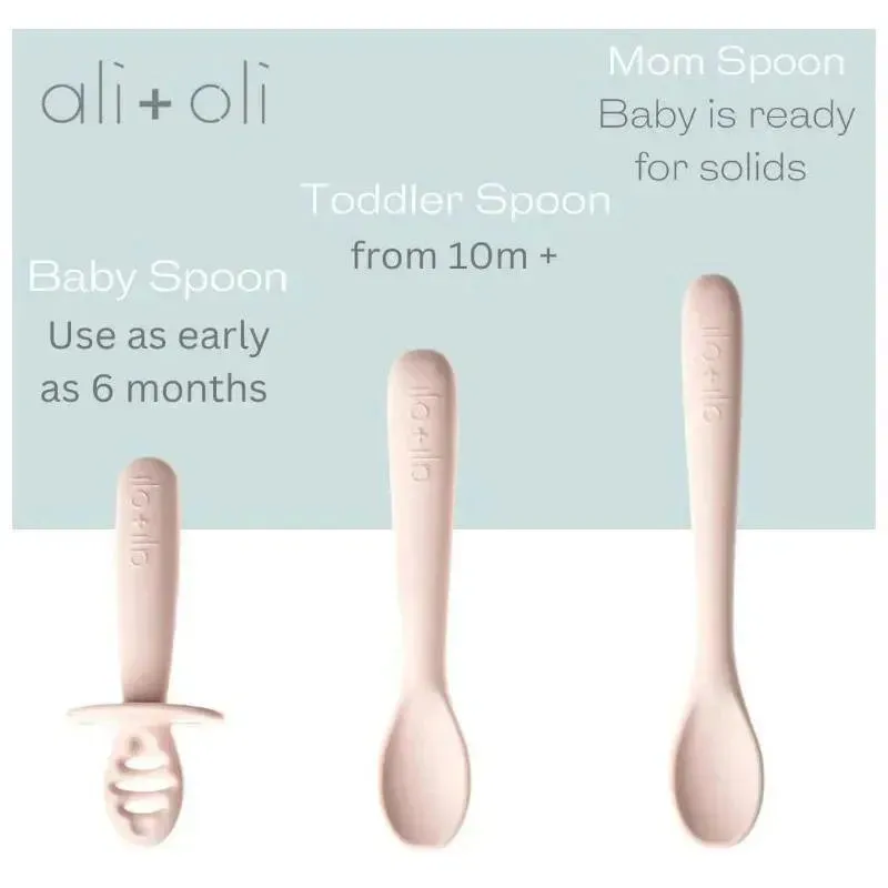 Ali   Oli - 3Pk Multi Stage Spoon Set For Baby, Blush