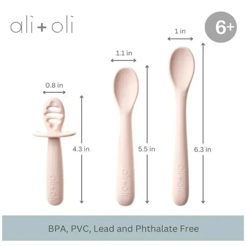 Ali   Oli - 3Pk Multi Stage Spoon Set For Baby, Blush