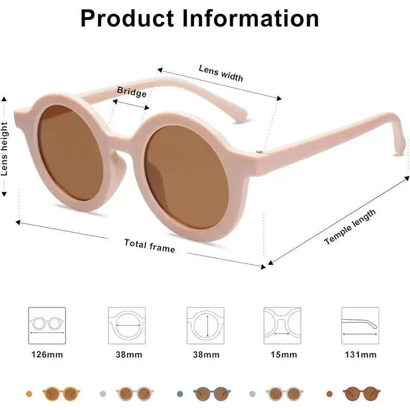 Ali Oli - SOJOS Cute Round Polarized Sunglasses, UV400 Protection, Pink Cream