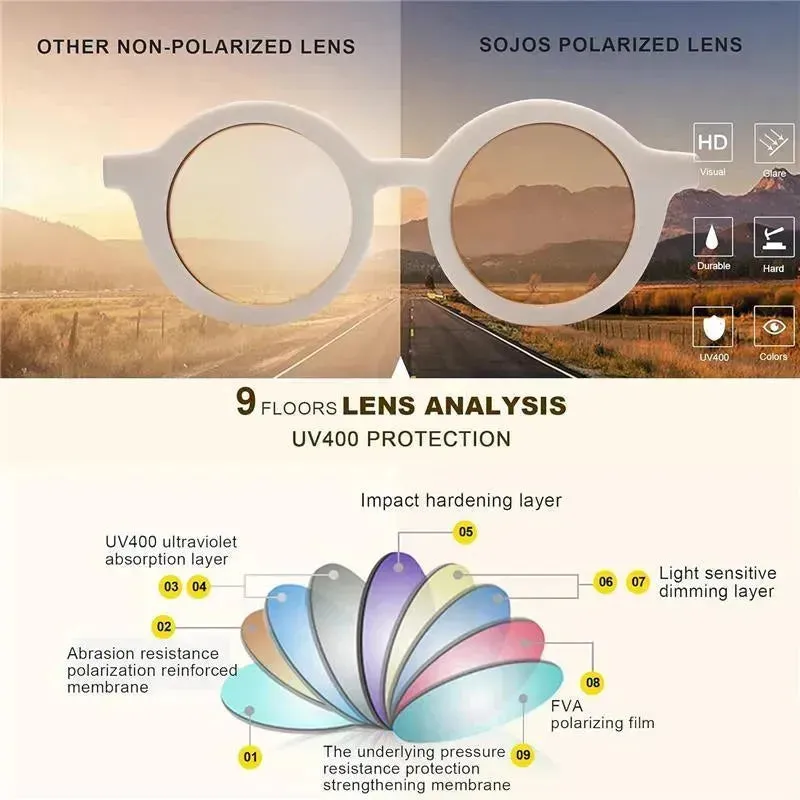 Ali Oli - SOJOS Cute Round Polarized Sunglasses, UV400 Protection, Pink Cream