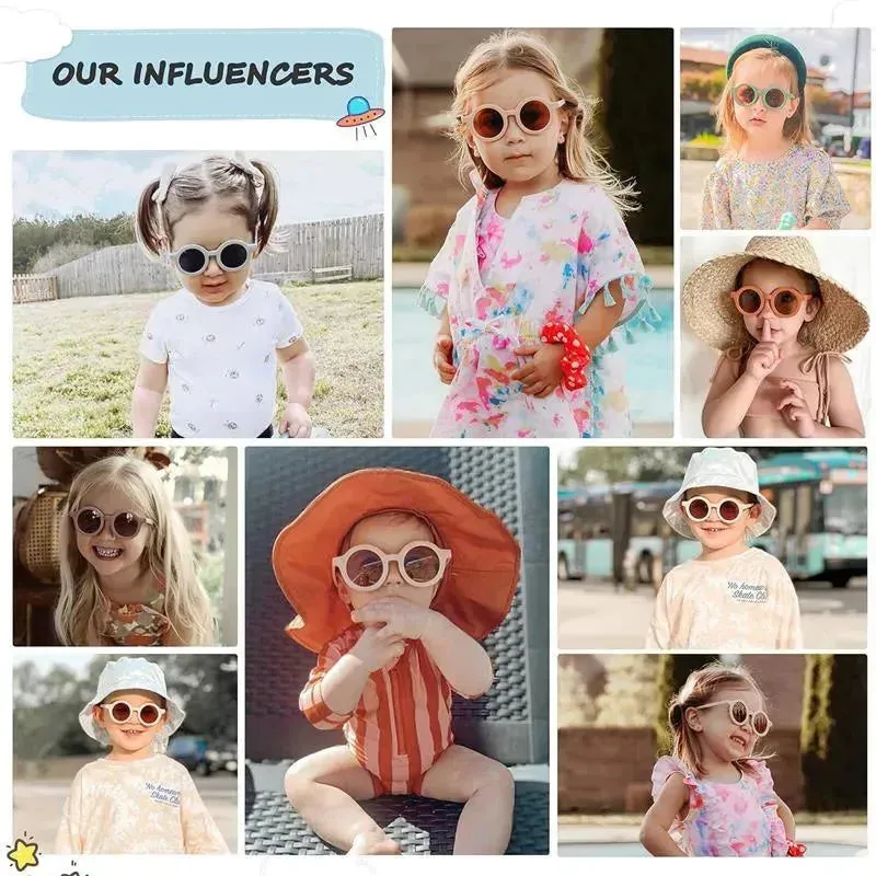 Ali Oli - SOJOS Cute Round Polarized Sunglasses, UV400 Protection, Pink Cream