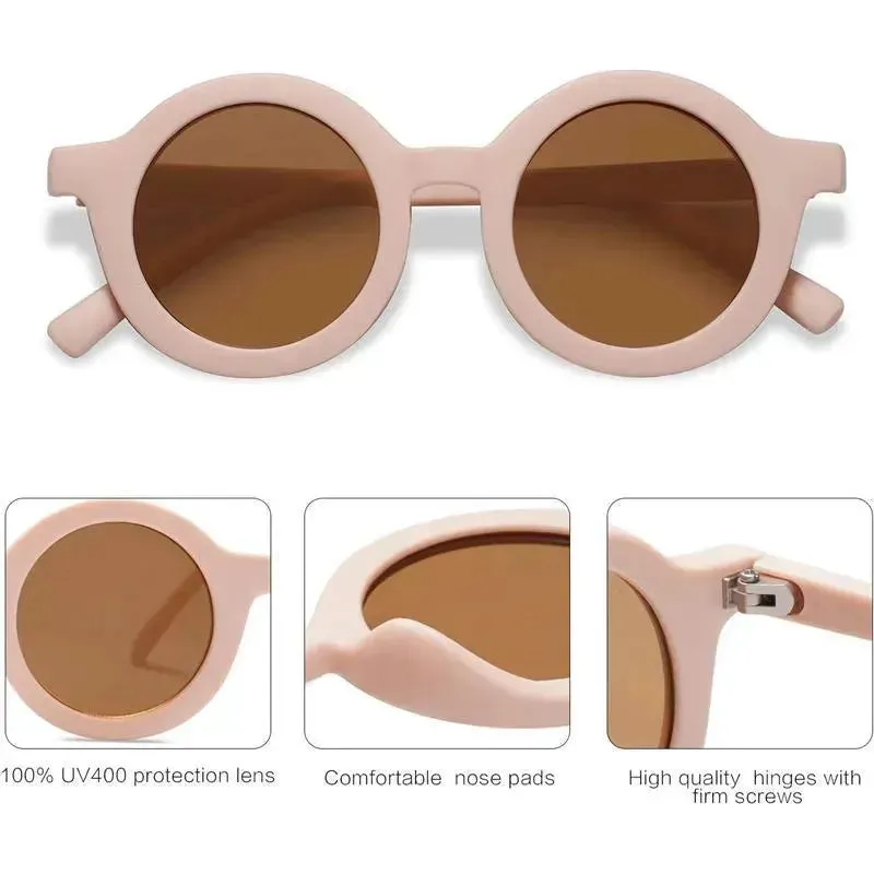 Ali Oli - SOJOS Cute Round Polarized Sunglasses, UV400 Protection, Pink Cream