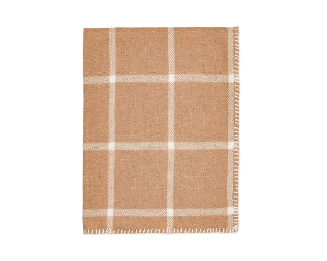 Alicia Adams Alpaca Graydon Throw in Camel and Ivory