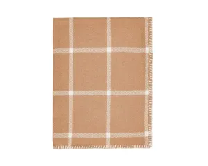 Alicia Adams Alpaca Graydon Throw in Camel and Ivory