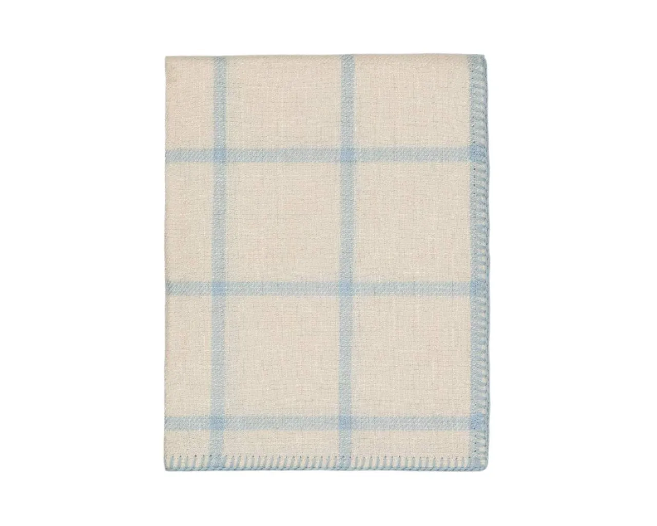 Alicia Adams Alpaca Graydon Throw in Ivory and Light Blue