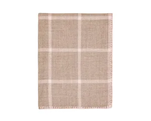 Alicia Adams Alpaca Graydon Throw in Light Taupe and Light Pink Powder