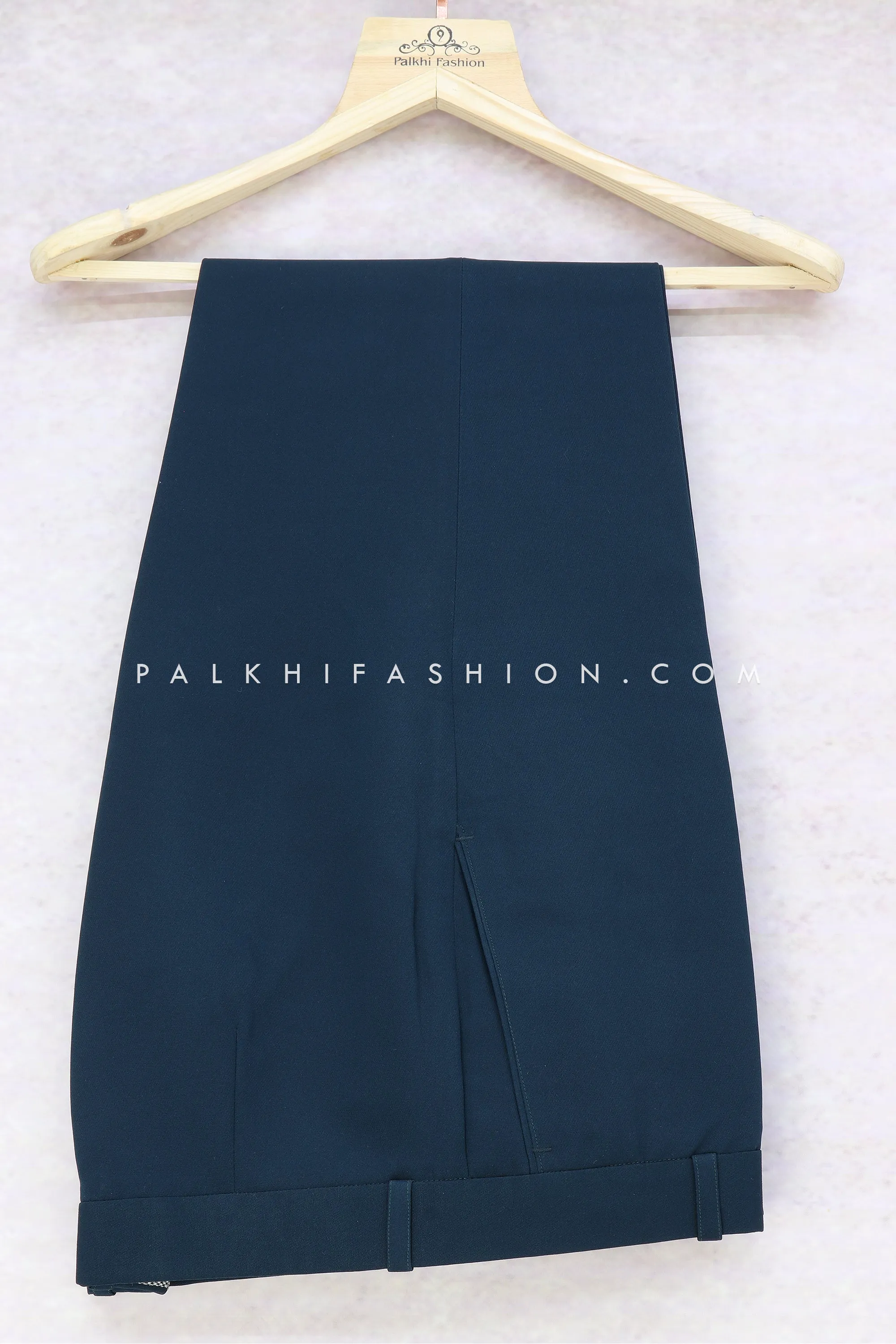Alluring Petrol Blue Jodhpuri Suit With Handwork