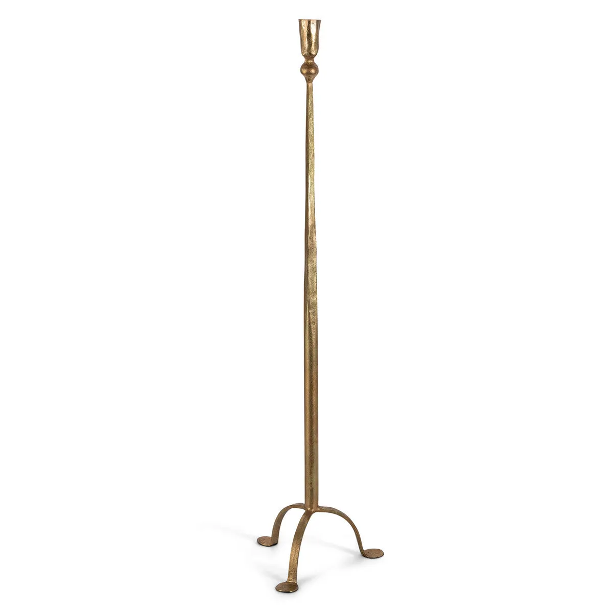 Antiqued Gold Iron Candlestick