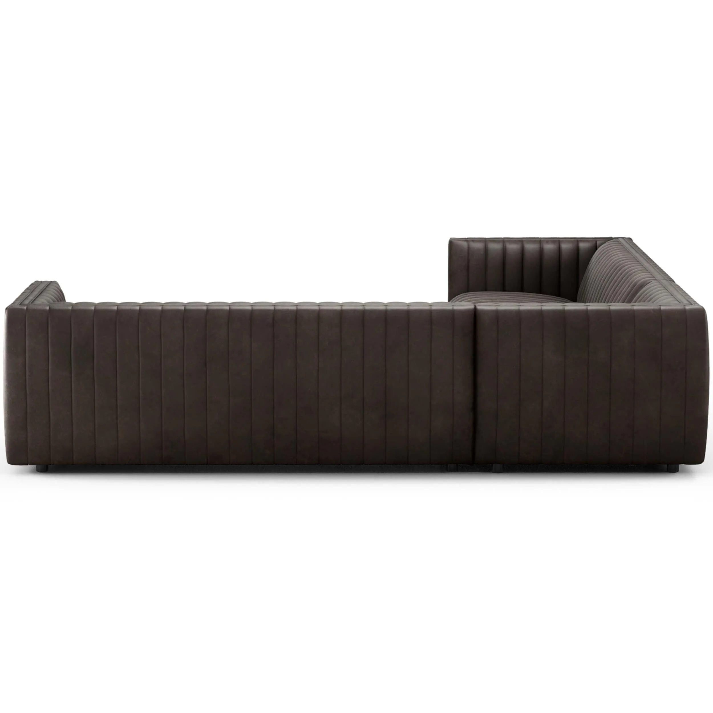Augustine 3 Piece 105" Leather Sectional, Deacon Wolf