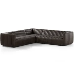 Augustine 3 Piece 105" Leather Sectional, Deacon Wolf