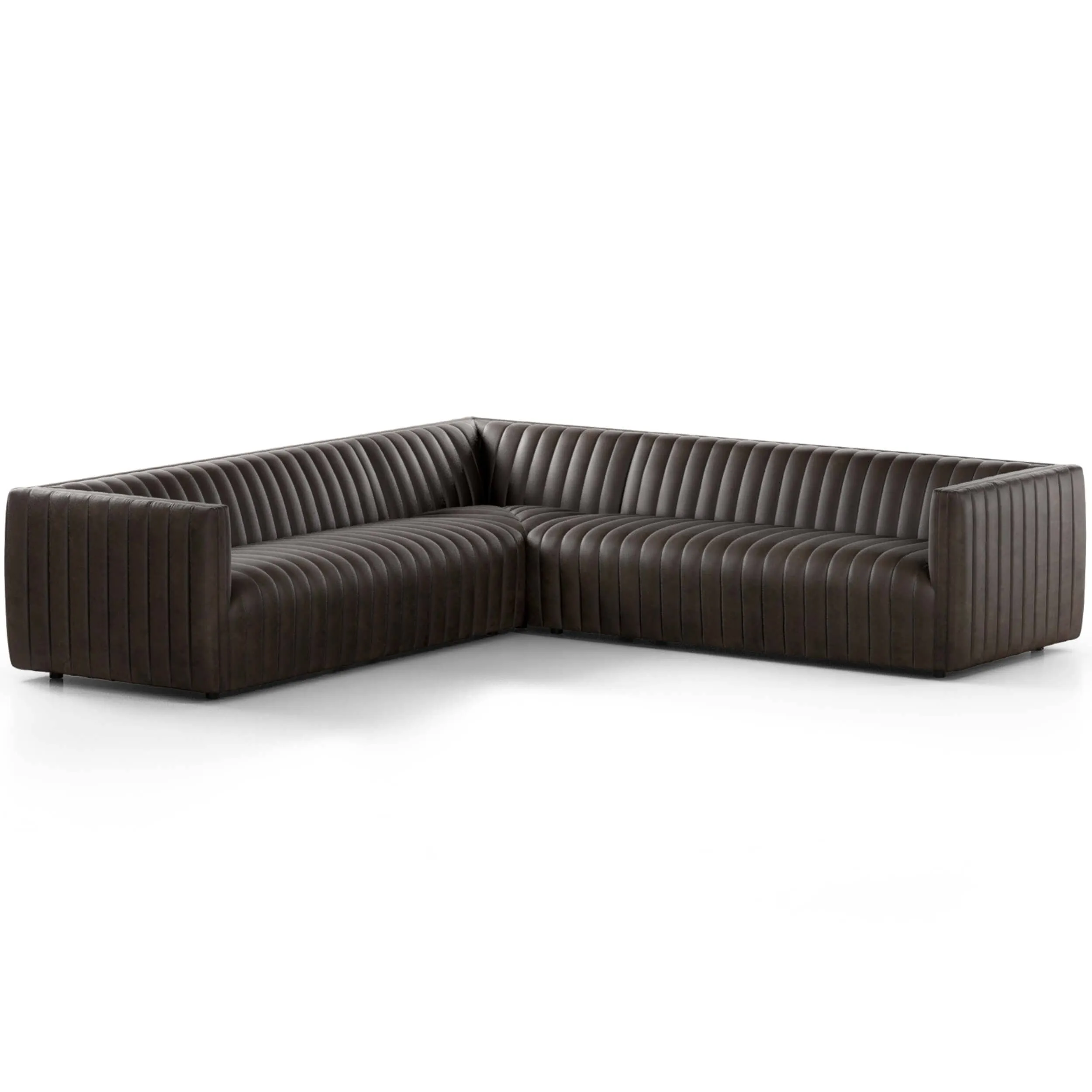 Augustine 3 Piece 105" Leather Sectional, Deacon Wolf