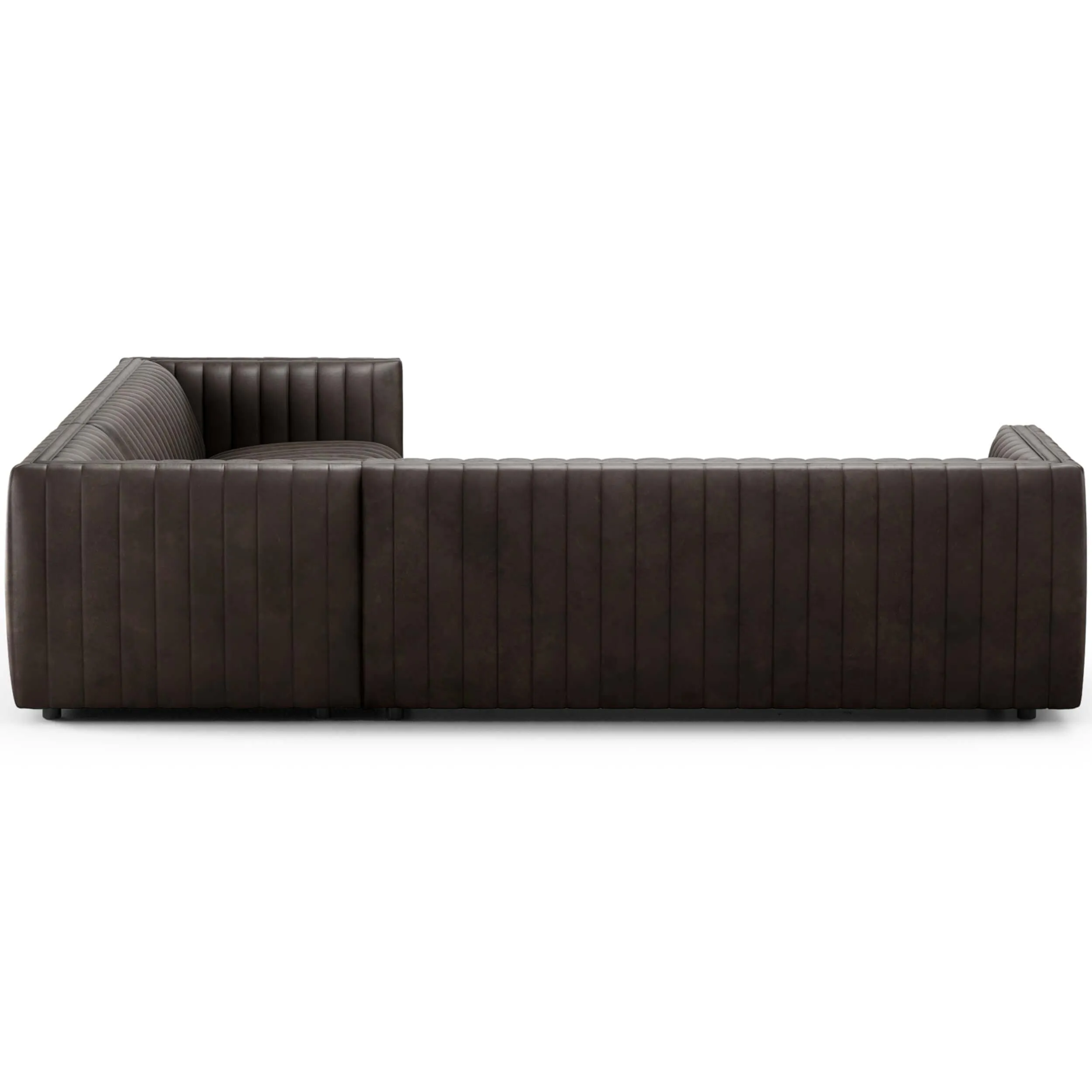 Augustine 3 Piece 105" Leather Sectional, Deacon Wolf