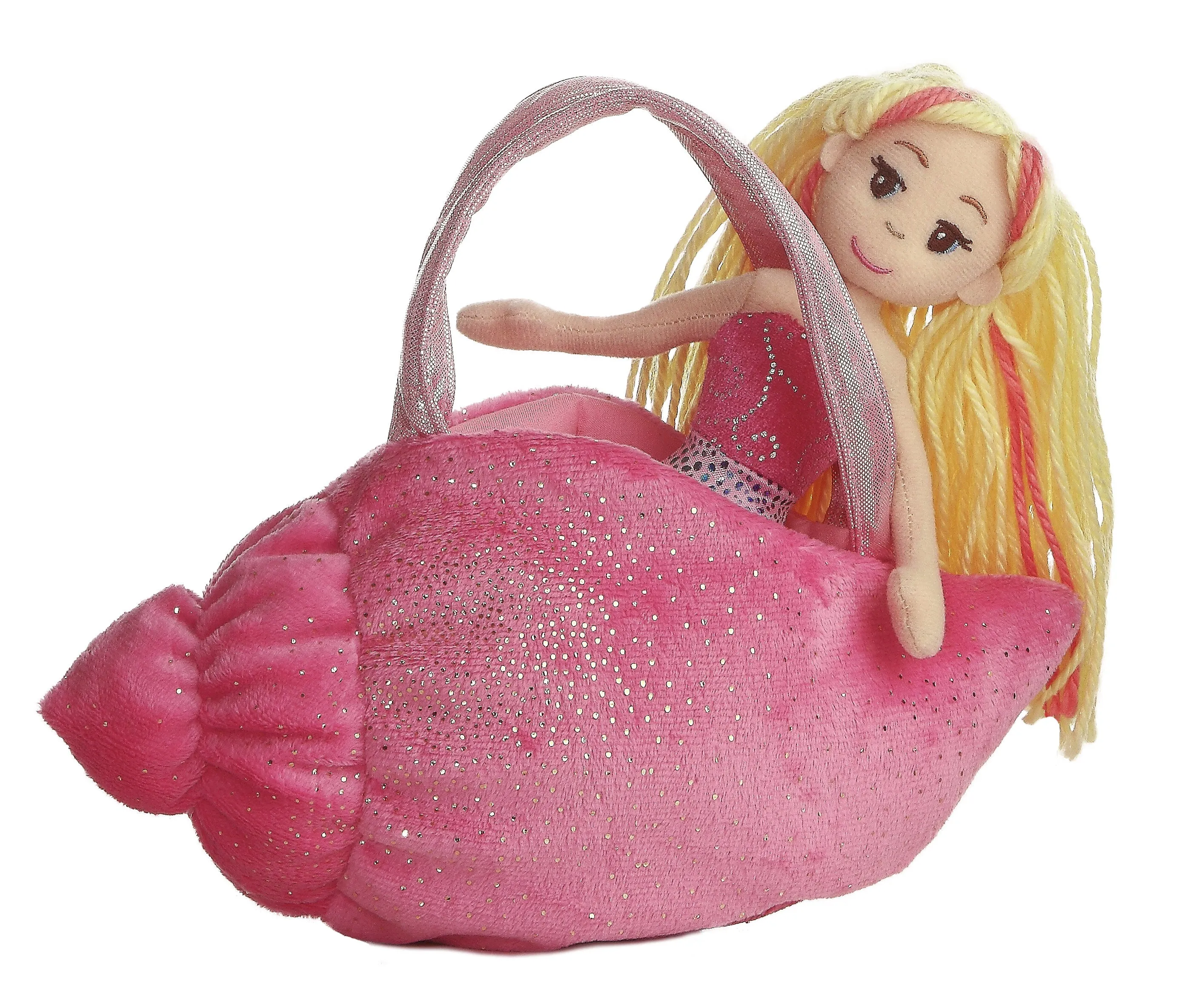 Aurora Sea Sparkles Mermaid Pet Carrier - 9" Pink Shell