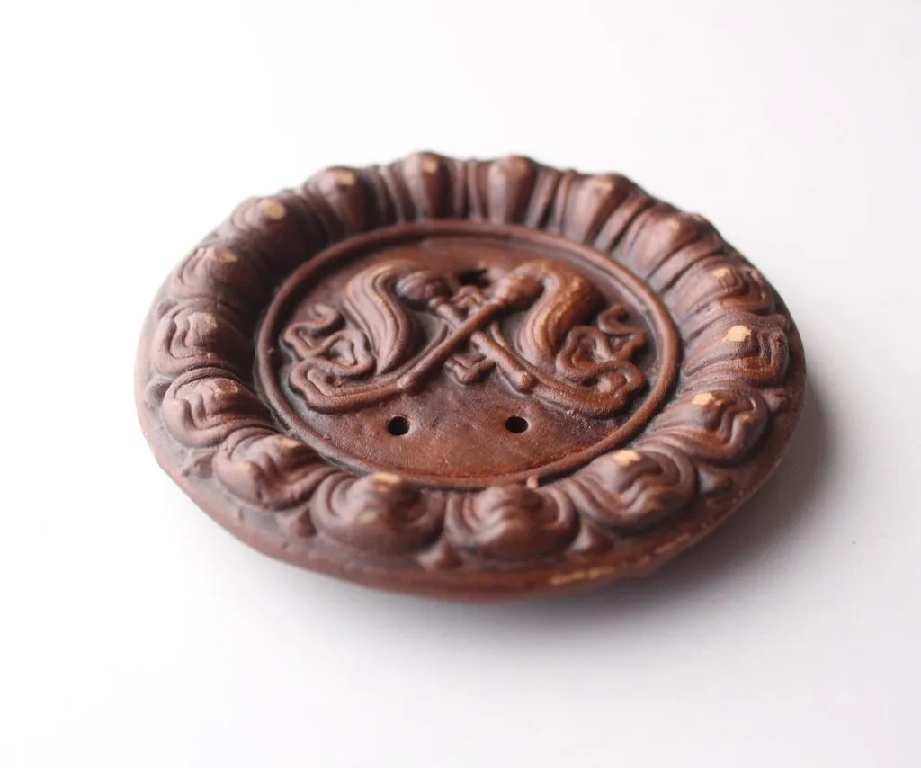 Auspicious Symbol Clay Incense Burner