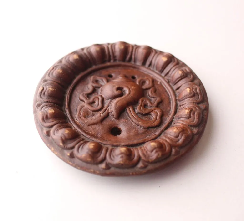 Auspicious Symbol Clay Incense Burner