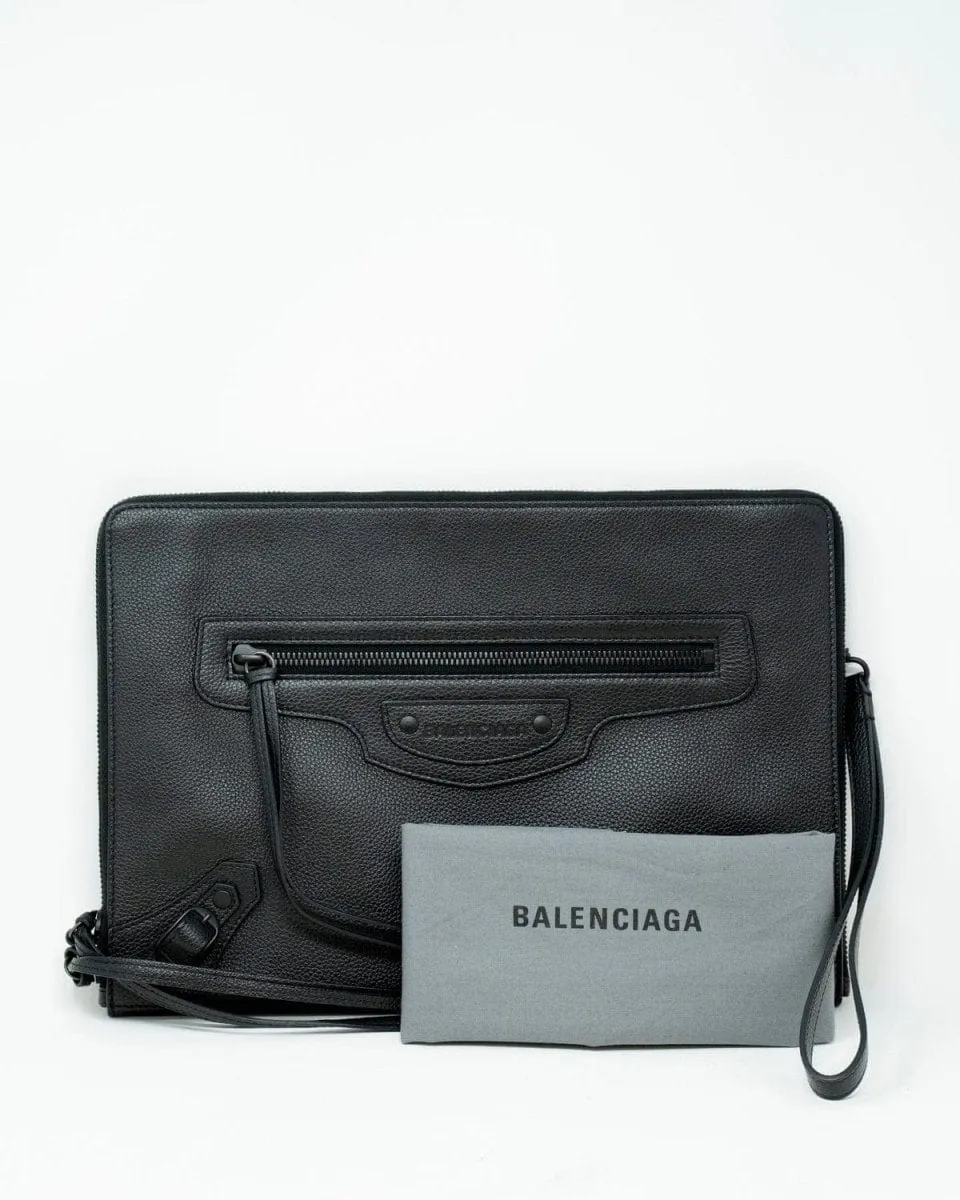 Balenciaga Black Leather City Clutch Bag  - AGL1862