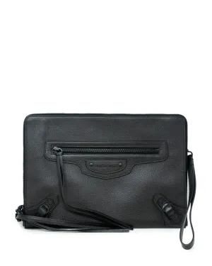 Balenciaga Black Leather City Clutch Bag  - AGL1862