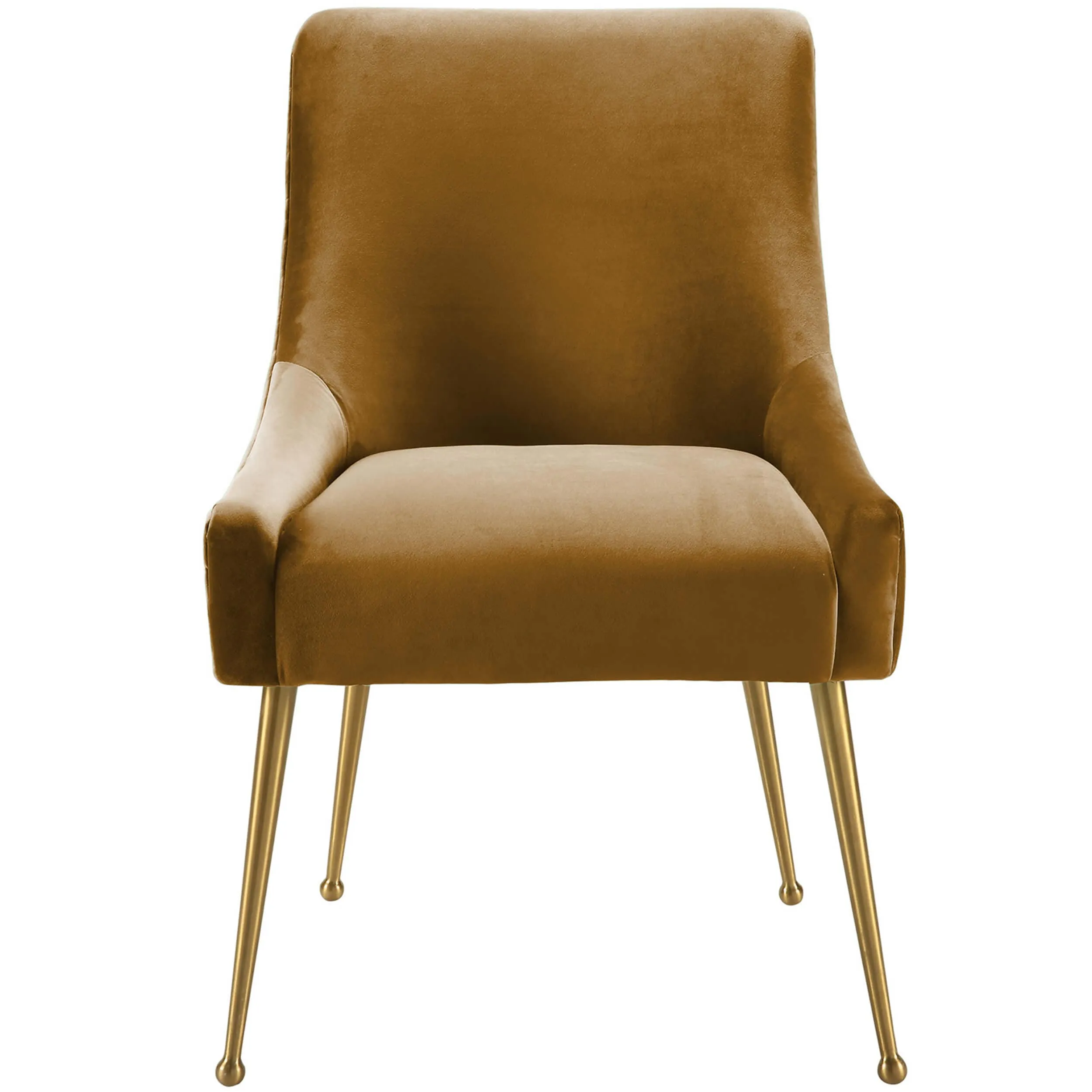 Beatrix Chair, Cognac/Brushed Gold Base