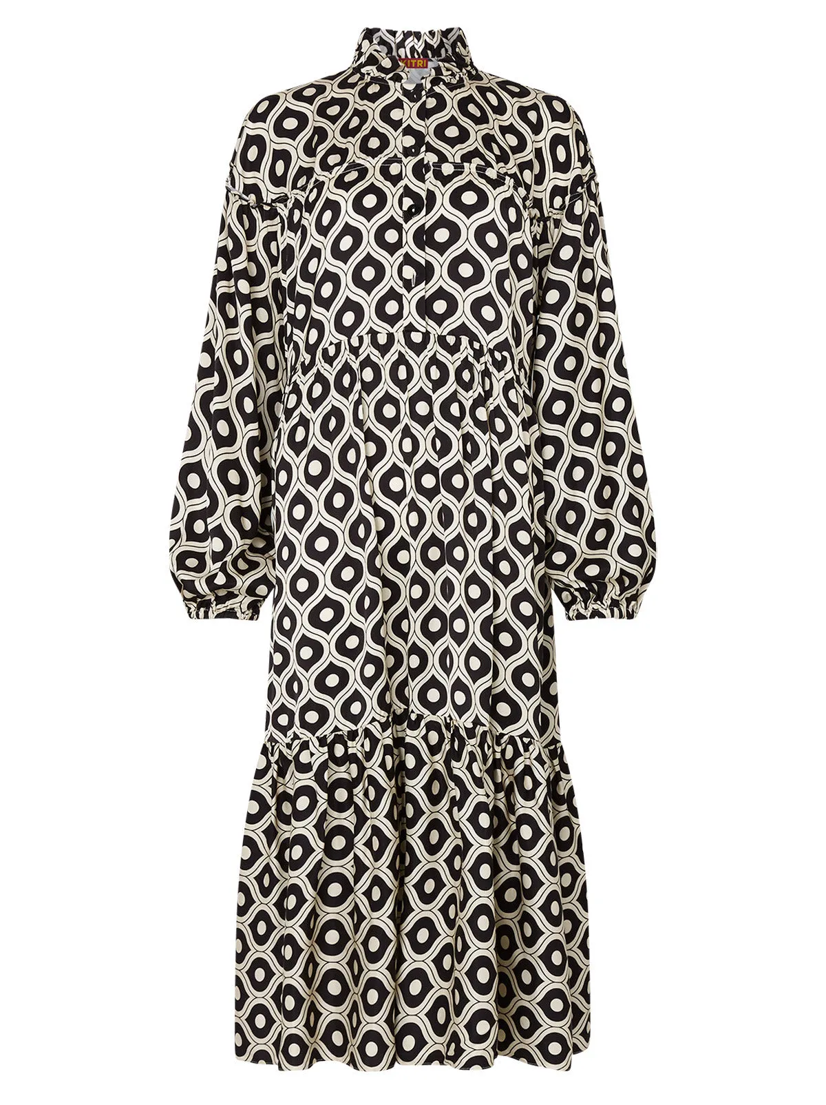 Betty Black Wallpaper Print Smock Dress