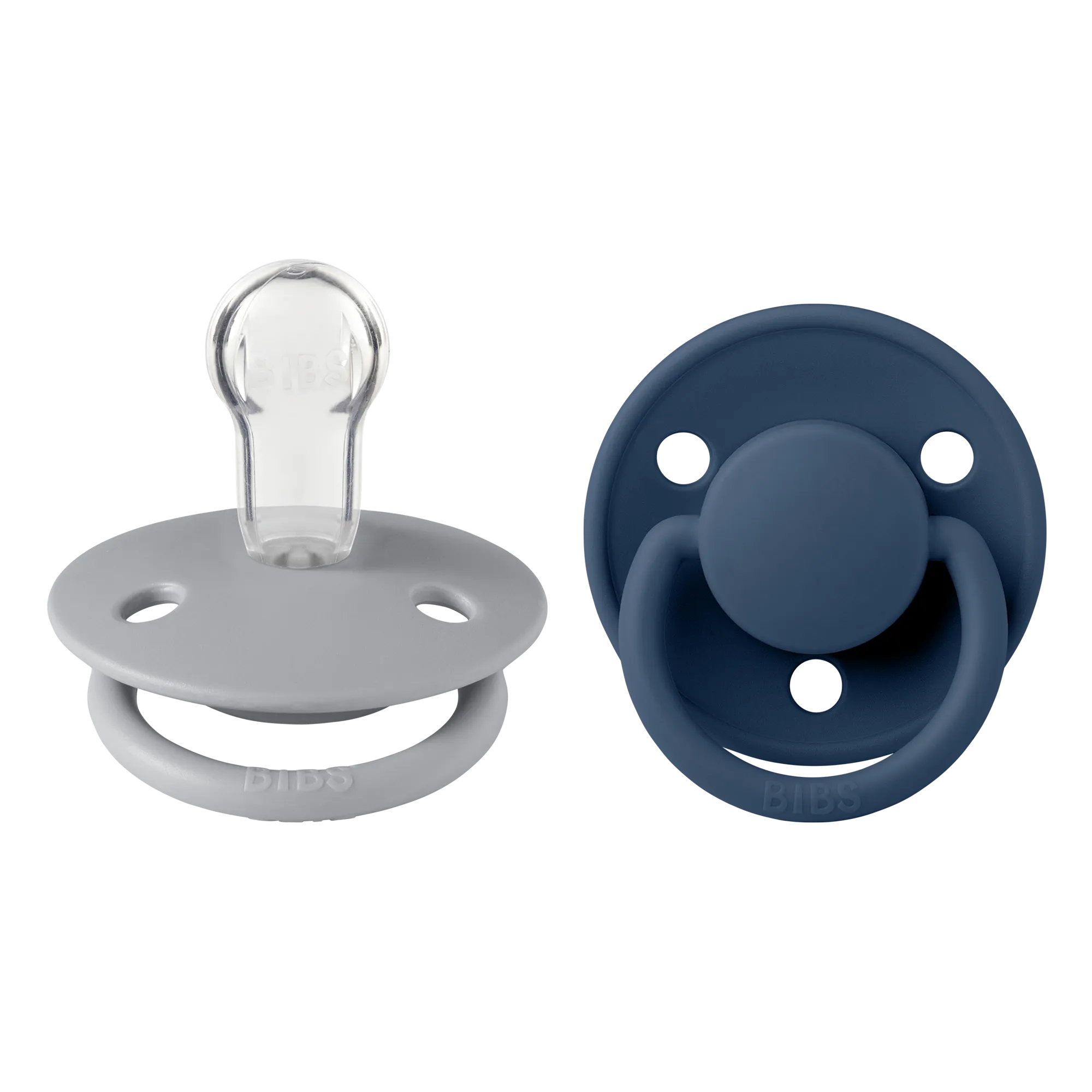 BIBS Pacifier Duo De Lux | Silicone | Cloud/Steel Blue