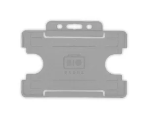BioBadge Grey Open Faced Holders Landscape - Pack of 100