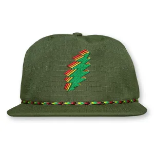 Bolt Rope Hat / Olive Ripstop Nylon with Burning Bush Bolt