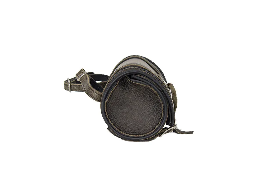Brown Leather Motorcycle Tool Bag with Concho