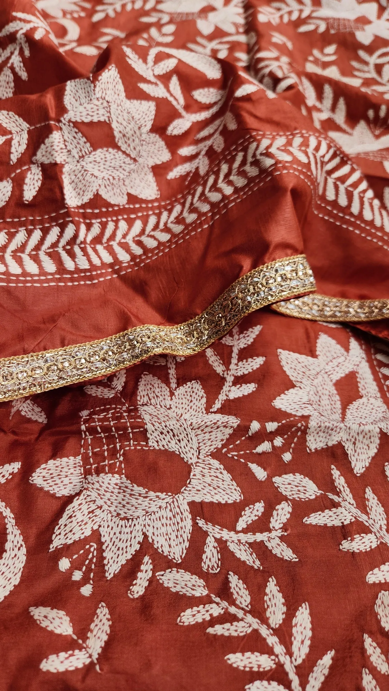 BUDDING LOTUS KANTHA DUPATTA