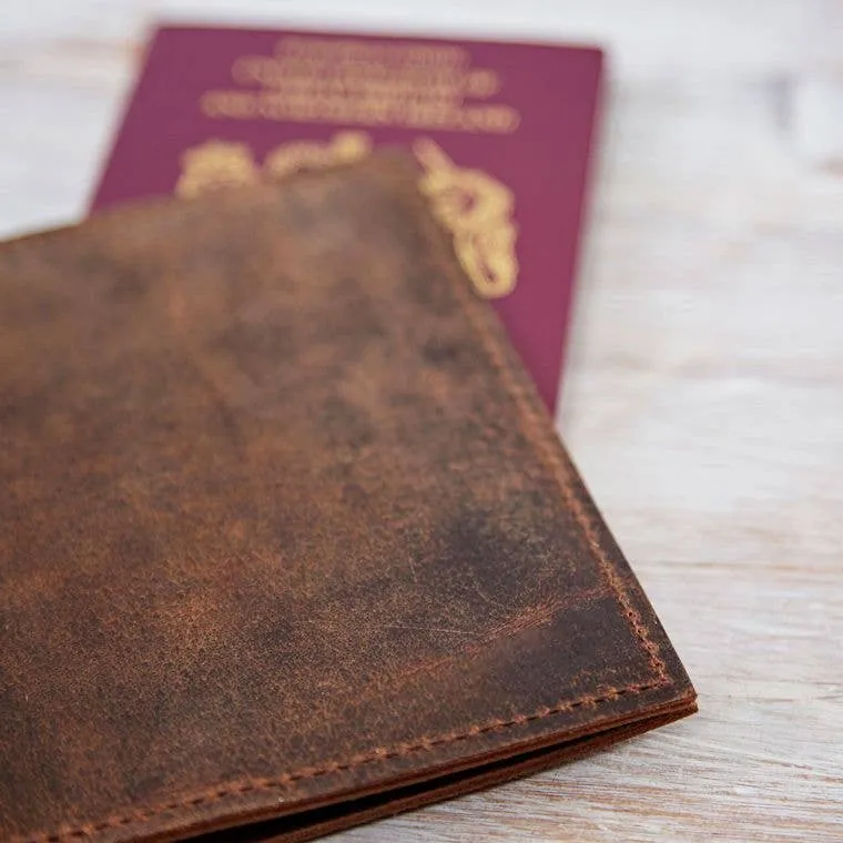 Buffalo Leather Passport Holder - Handmade