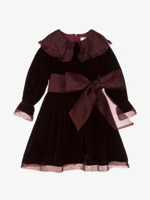 Burgundy red velvet dress