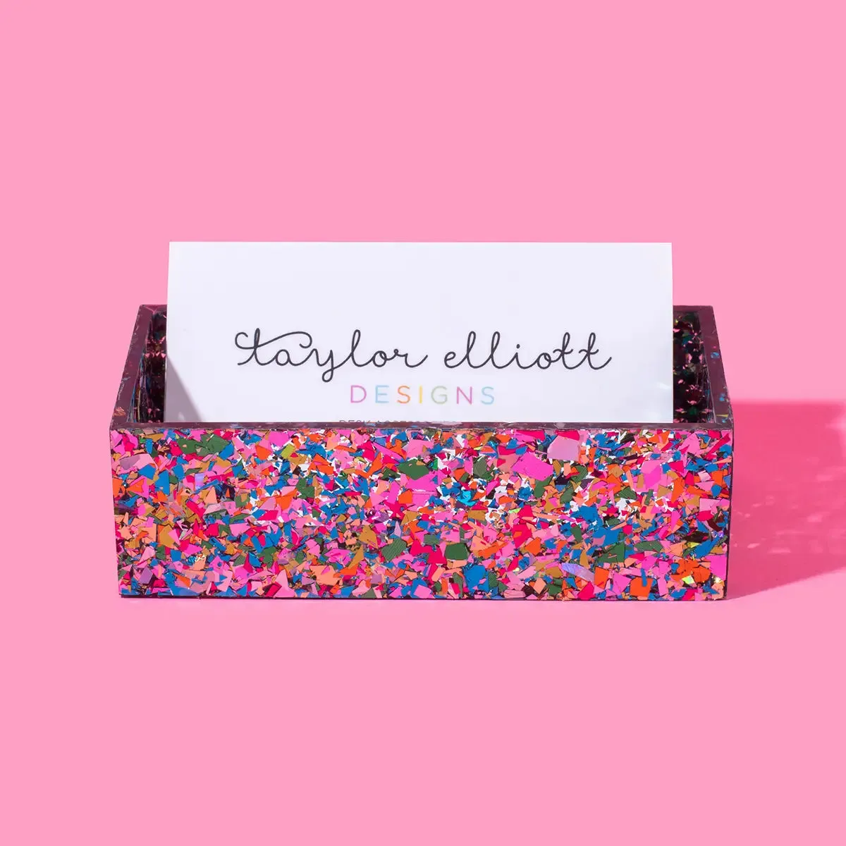Business Card Holder | Confetti Acrylic