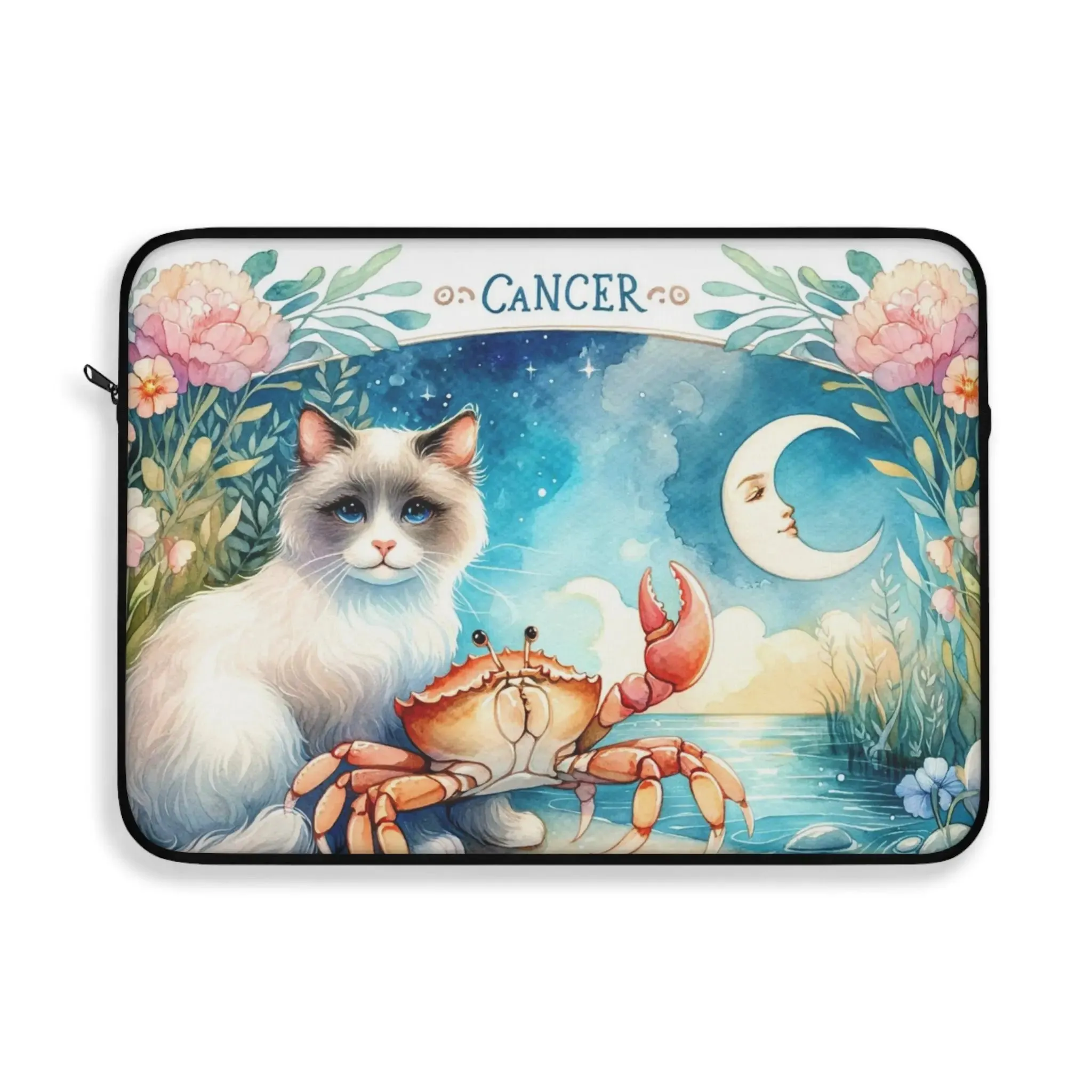 Cancer Zodiac - Cat Lover - Laptop Sleeve