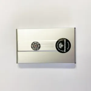 Card Holder Silver with Swarovski Elements